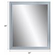 Bowery Hill Rectangle Wooden Frame Mirror in Gray High Gloss