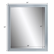 Bowery Hill Rectangle Wooden Frame Mirror in Gray High Gloss