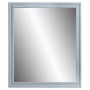 Bowery Hill Rectangle Wooden Frame Mirror in Gray High Gloss