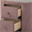 Bowery Hill 2-Drawer Velvet Upholstered Nightstand with Mirror Top in Pink