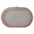 Bowery Hill 2-Drawer Velvet Upholstered Nightstand with Mirror Top in Pink