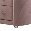 Bowery Hill 2-Drawer Velvet Upholstered Nightstand with Mirror Top in Pink