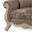 Bowery Hill Ragenardus Chair in Gray Fabric with Antique White Finish