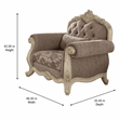 Bowery Hill Ragenardus Chair in Gray Fabric with Antique White Finish
