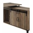 Bowery Hill Wooden Writing Desk with Storage in Rustic Oak and Black