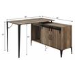 Bowery Hill Wooden Writing Desk with Storage in Rustic Oak and Black