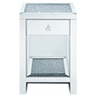 Bowery Hill 1-Drawer Accent Table with Faux Diamonds and Mirror Finish