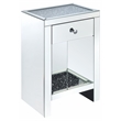 Bowery Hill 1-Drawer Accent Table with Faux Diamonds and Mirror Finish