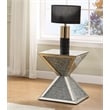Bowery Hill Square End Table with Faux Diamonds and Mirror Finish