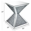 Bowery Hill Square End Table with Faux Diamonds and Mirror Finish