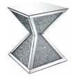 Bowery Hill Square End Table with Faux Diamonds and Mirror Finish