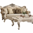 Bowery Hill Tufted Sofa with Wingback Design in Champagne Gold Fabric