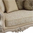 Bowery Hill Tufted Sofa with Wingback Design in Champagne Gold Fabric