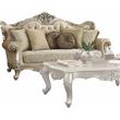 Bowery Hill Tufted Sofa with Wingback Design in Champagne Gold Fabric