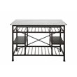 Bowery Hill Lanzo Kitchen Island with Marble Top in Gunmetal