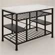 Bowery Hill Lanzo Kitchen Island with Marble Top in Gunmetal