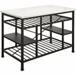 Bowery Hill Lanzo Kitchen Island with Marble Top in Gunmetal