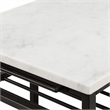 Bowery Hill Lanzo Kitchen Island with Marble Top in Gunmetal