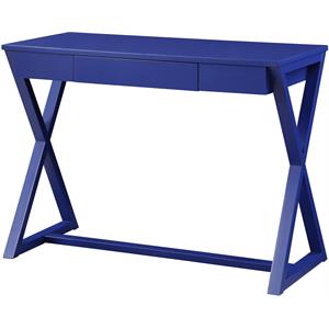 Bowery Hill Nalo 1-Drawer Wooden Writing Desk in Twilight Blue Finish