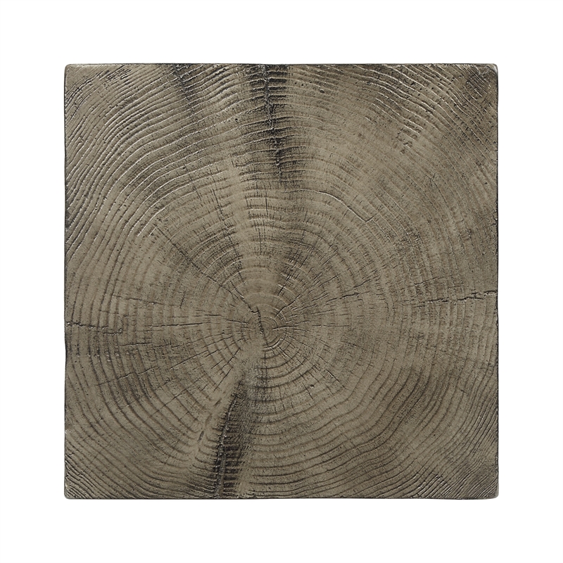 Bowery Hill Cement Accent Table in Weathered Oak Finish