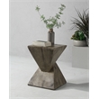 Bowery Hill Cement Accent Table in Weathered Oak Finish