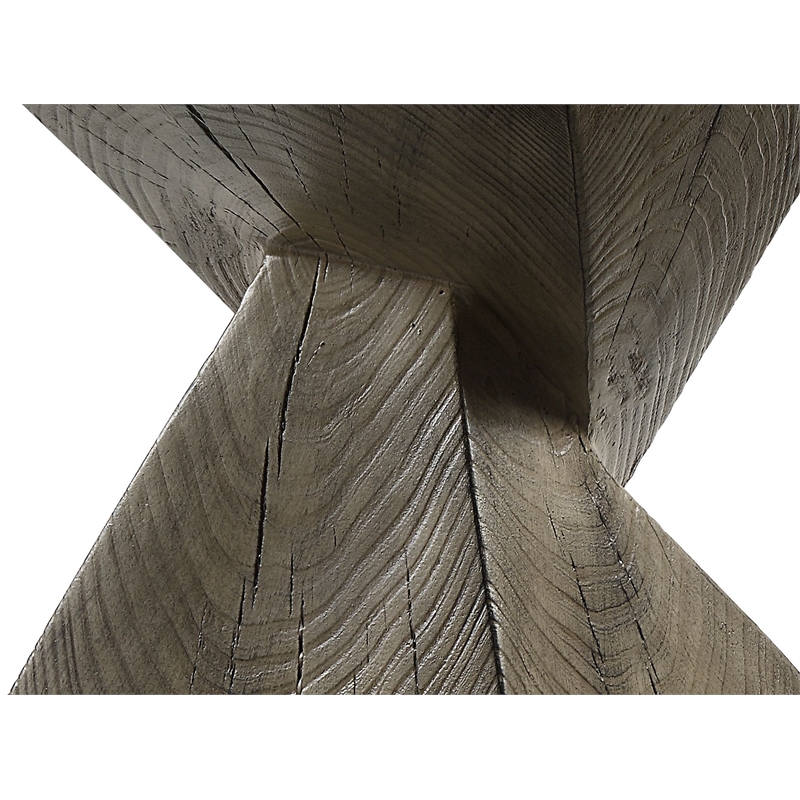 Bowery Hill Cement Accent Table in Weathered Oak Finish