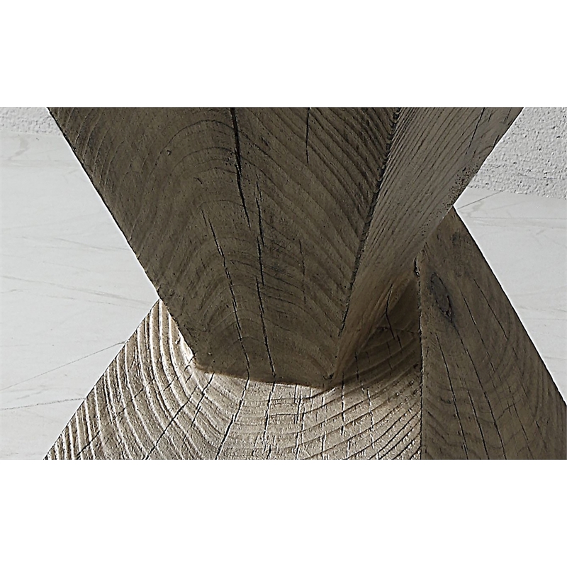 Bowery Hill Cement Accent Table in Weathered Oak Finish