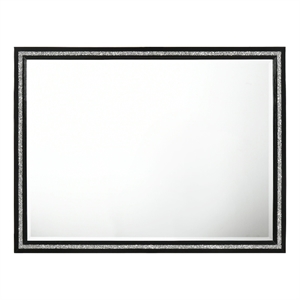 Bowery Hill Rectangular Wood Frame Dresser Mirror in Weathered Black