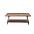 Bowery Hill Rectangular Wooden Coffee Table in Weathered Oak and Sandy Black