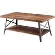 Bowery Hill Rectangular Wooden Coffee Table in Weathered Oak and Sandy Black