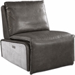 Bowery Hill Power Motion Recliner in Gray Leather and Aluminum