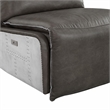 Bowery Hill Power Motion Recliner in Gray Leather and Aluminum