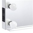 Bowery Hill Glam Rectangle Mirror with Lighting in White Wood Frame