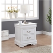 Bowery Hill 2-Drawer Nightstand in White with Nickel Handles