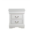 Bowery Hill 2-Drawer Nightstand in White with Nickel Handles