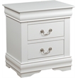 Bowery Hill 2-Drawer Nightstand in White with Nickel Handles