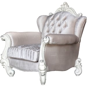 Bowery Hill Versailles Chair Ivory Velvet and Bone White 44&quotL x 41&quotW x 46&quotH