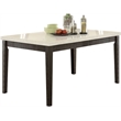 Bowery Hill Dining Table with Marble Top in White and Dark Oak