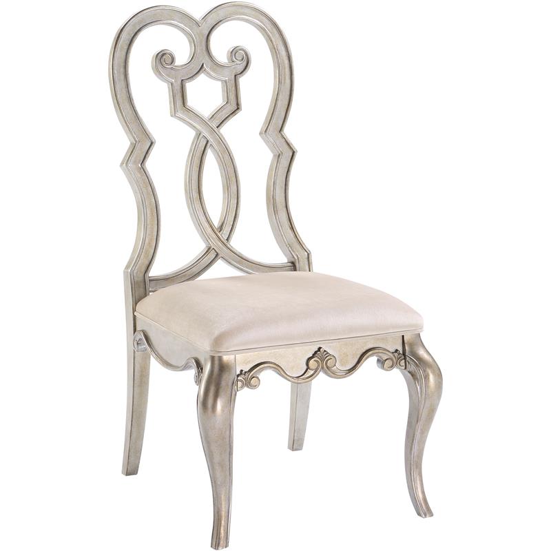 Bowery Hill Esteban Velvet Upholstered Side Chair in Ivory