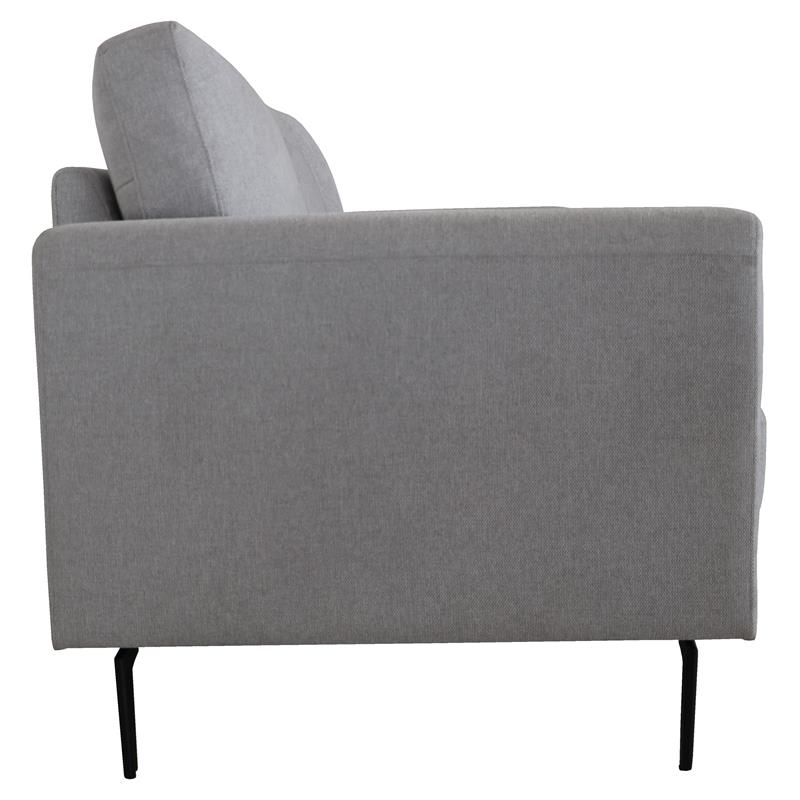 Bowery Hill Linen Upholstered Loveseat with Track Arms in Light Gray
