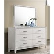 Bowery Hill Haiden Rectangular Wood Framed Dresser Mirror in White