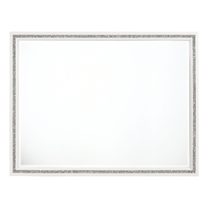 Bowery Hill Haiden Rectangular Wood Framed Dresser Mirror in White