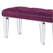 Bowery Hill Tufted Velvet Bench in Burgundy with Mirrored Legs
