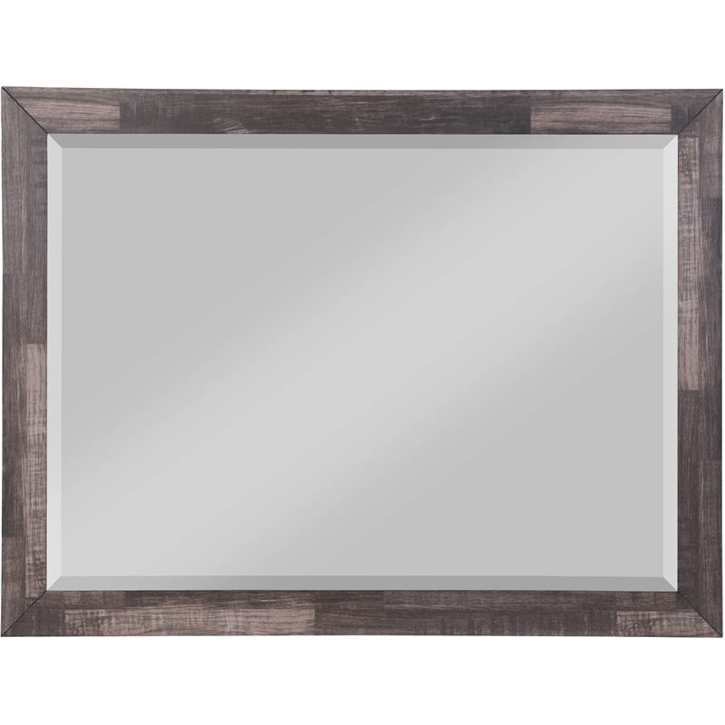 Bowery Hill Rectangular Wooden Bedroom Mirror with Dark Cherry Finish