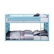 Bowery Hill Twin over Twin Metal Bunk Bed in Aqua with Container Style