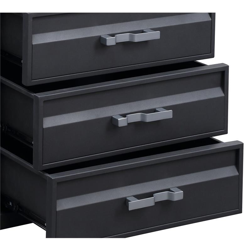 Bowery Hill Gunmetal 4-Drawer Industrial Metal Chest