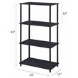 Bowery Hill 4-Shelf Bookshelf with Metal Frame in Black