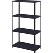 Bowery Hill 4-Shelf Bookshelf with Metal Frame in Black