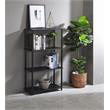 Bowery Hill 4-Shelf Bookshelf with Metal Frame in Black