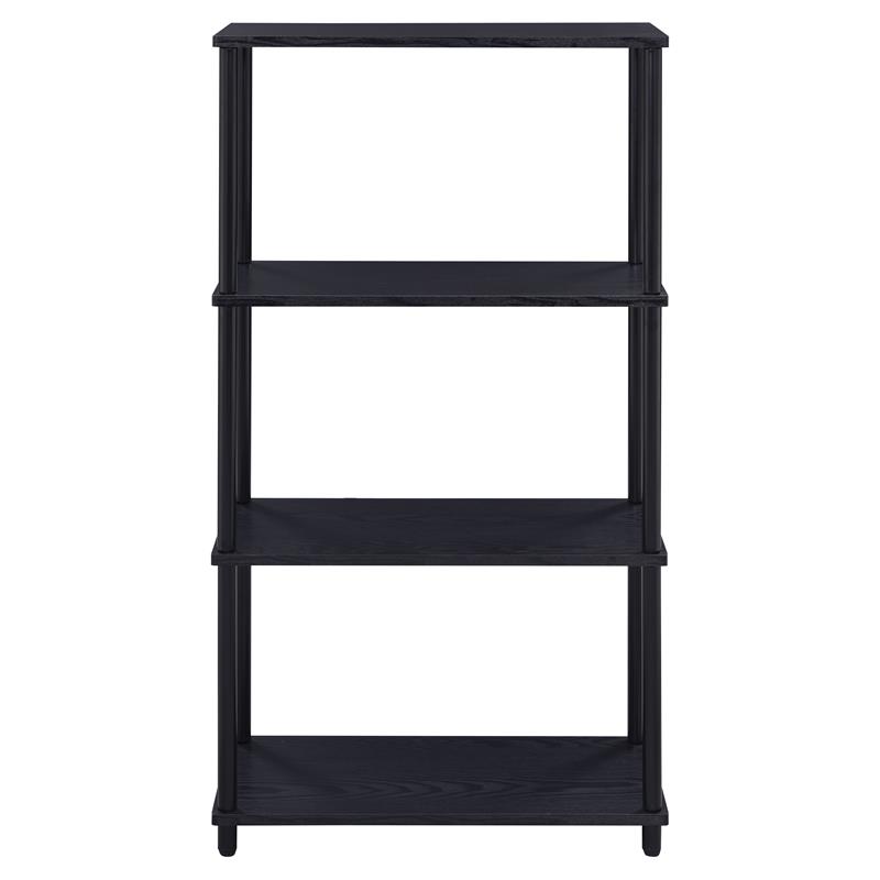 Bowery Hill 4-Shelf Bookshelf with Metal Frame in Black